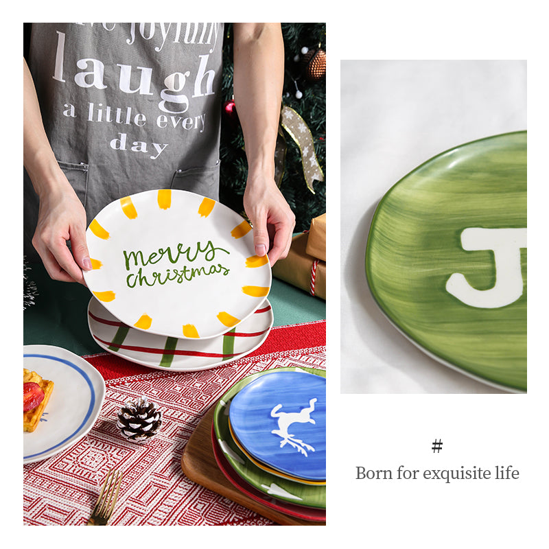 Juego de platos navideños
