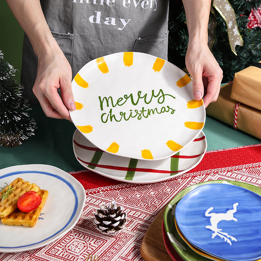 Ceramics dishes in Chrismas Themeform Qingfa Ceramics